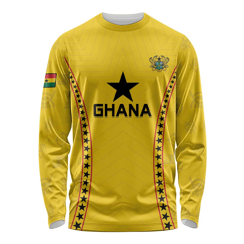 Custom Ghana Football Long Sleeve Shirt Go Black Stars