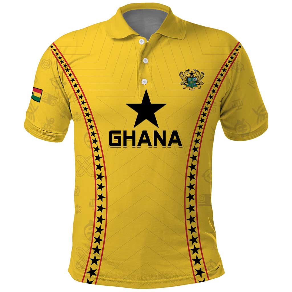 Custom Ghana Football Polo Shirt Go Black Stars