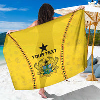 Yellow Ghana football sarong with red star border and OUR TEXT crest