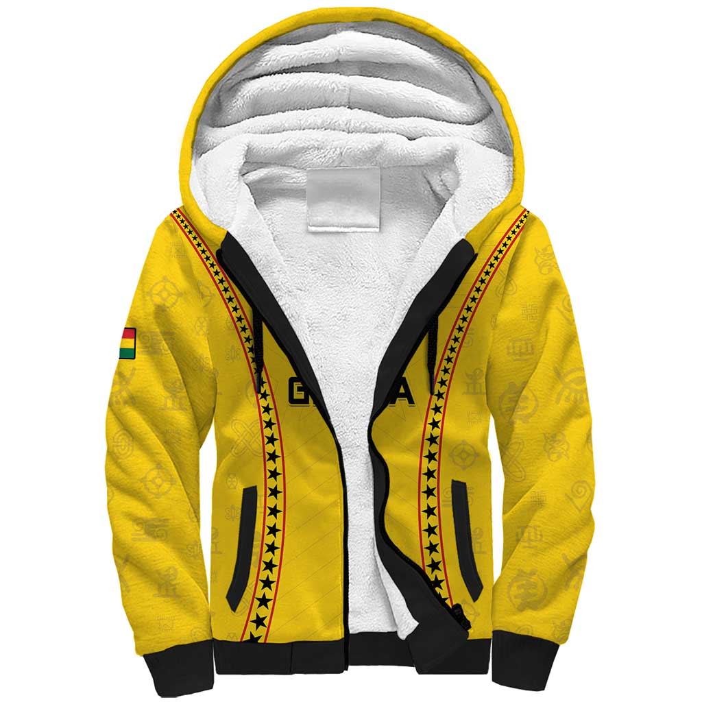 Custom Ghana Football Sherpa Hoodie Go Black Stars - Wonder Print Shop