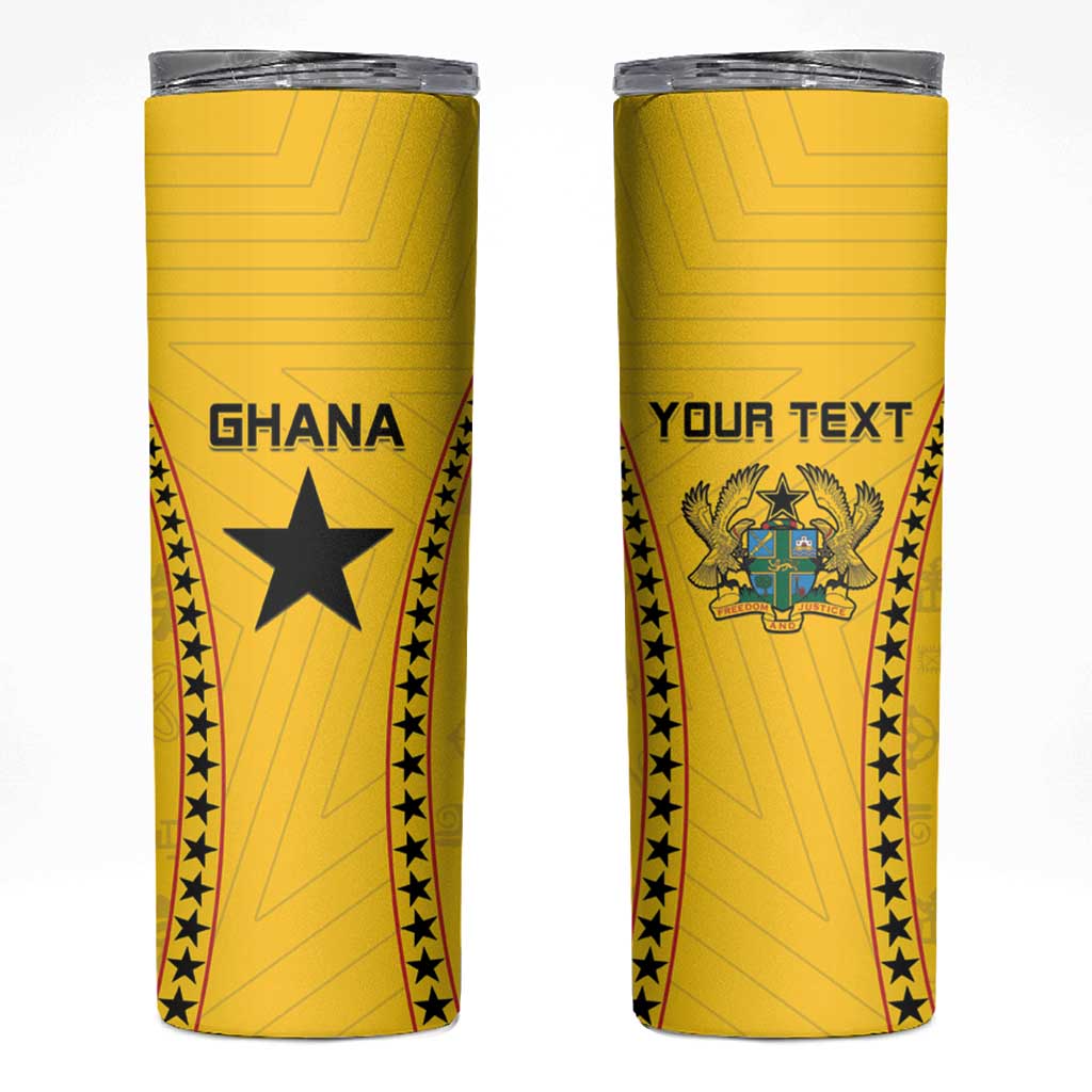 Custom Ghana Football Skinny Tumbler Go Black Stars - Wonder Print Shop