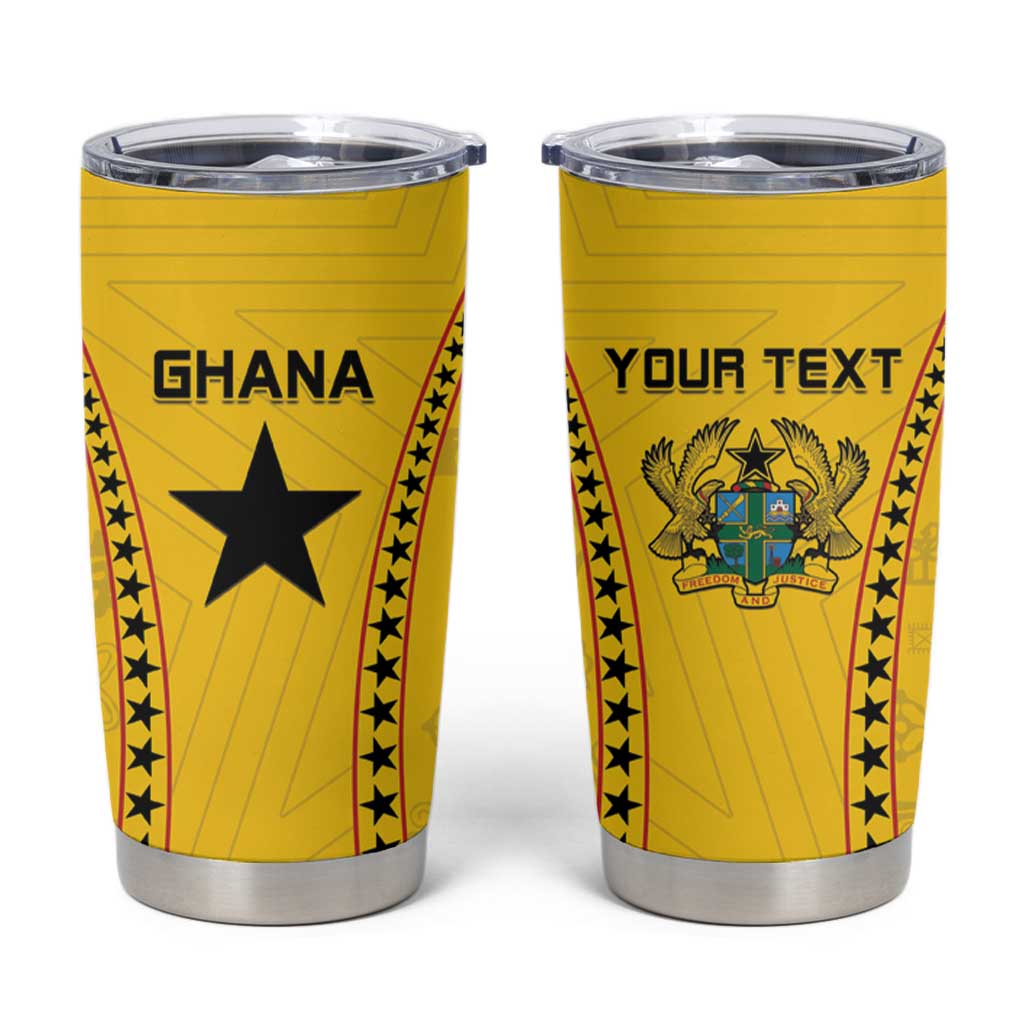 Custom Ghana Football Tumbler Cup Go Black Stars - Wonder Print Shop