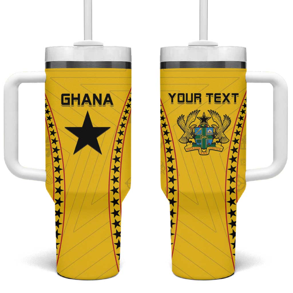 Custom Ghana Football Tumbler With Handle Go Black Stars - Wonder Print Shop