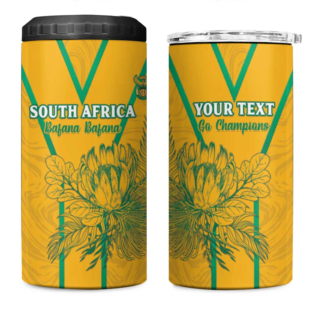 Custom South Africa Soccer 4 in 1 Can Cooler Tumbler Go Bafana Bafana