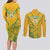 Custom South Africa Soccer Couples Matching Long Sleeve Bodycon Dress and Long Sleeve Button Shirt Go Bafana Bafana