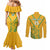 Custom South Africa Soccer Couples Matching Mermaid Dress and Long Sleeve Button Shirt Go Bafana Bafana