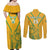 Custom South Africa Soccer Couples Matching Off Shoulder Maxi Dress and Long Sleeve Button Shirt Go Bafana Bafana