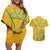 Custom South Africa Soccer Couples Matching Off Shoulder Short Dress and Hawaiian Shirt Go Bafana Bafana