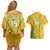 Custom South Africa Soccer Couples Matching Off Shoulder Short Dress and Hawaiian Shirt Go Bafana Bafana