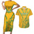 Custom South Africa Soccer Couples Matching Short Sleeve Bodycon Dress and Hawaiian Shirt Go Bafana Bafana