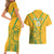 Custom South Africa Soccer Couples Matching Short Sleeve Bodycon Dress and Hawaiian Shirt Go Bafana Bafana