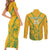 Custom South Africa Soccer Couples Matching Short Sleeve Bodycon Dress and Long Sleeve Button Shirt Go Bafana Bafana