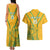 Custom South Africa Soccer Couples Matching Tank Maxi Dress and Hawaiian Shirt Go Bafana Bafana