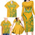 Custom South Africa Soccer Family Matching Long Sleeve Bodycon Dress and Hawaiian Shirt Go Bafana Bafana