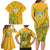 Custom South Africa Soccer Family Matching Long Sleeve Bodycon Dress and Hawaiian Shirt Go Bafana Bafana