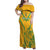 Custom South Africa Soccer Family Matching Off Shoulder Maxi Dress and Hawaiian Shirt Go Bafana Bafana