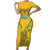 Custom South Africa Soccer Family Matching Short Sleeve Bodycon Dress and Hawaiian Shirt Go Bafana Bafana