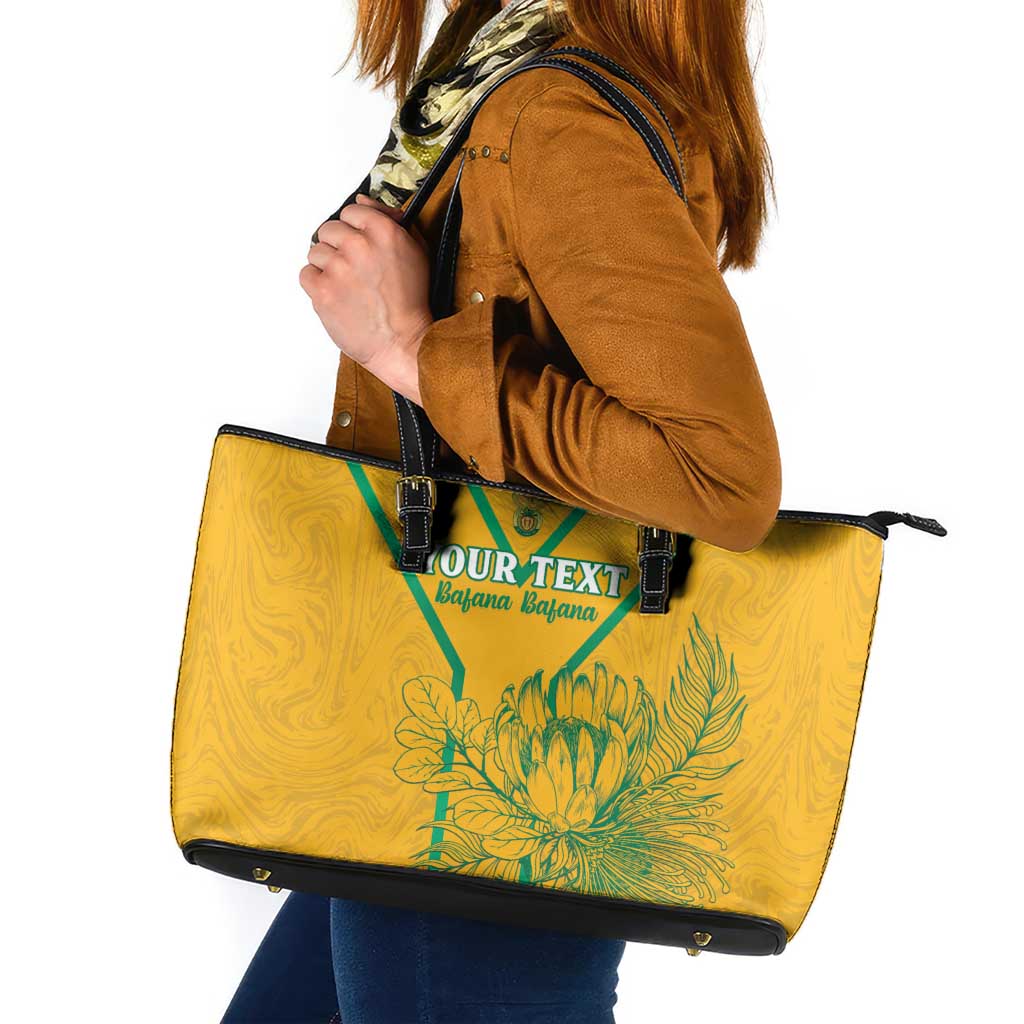 Custom South Africa Soccer Leather Tote Bag Go Bafana Bafana