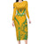 Custom South Africa Soccer Long Sleeve Bodycon Dress Go Bafana Bafana