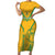 Custom South Africa Soccer Short Sleeve Bodycon Dress Go Bafana Bafana