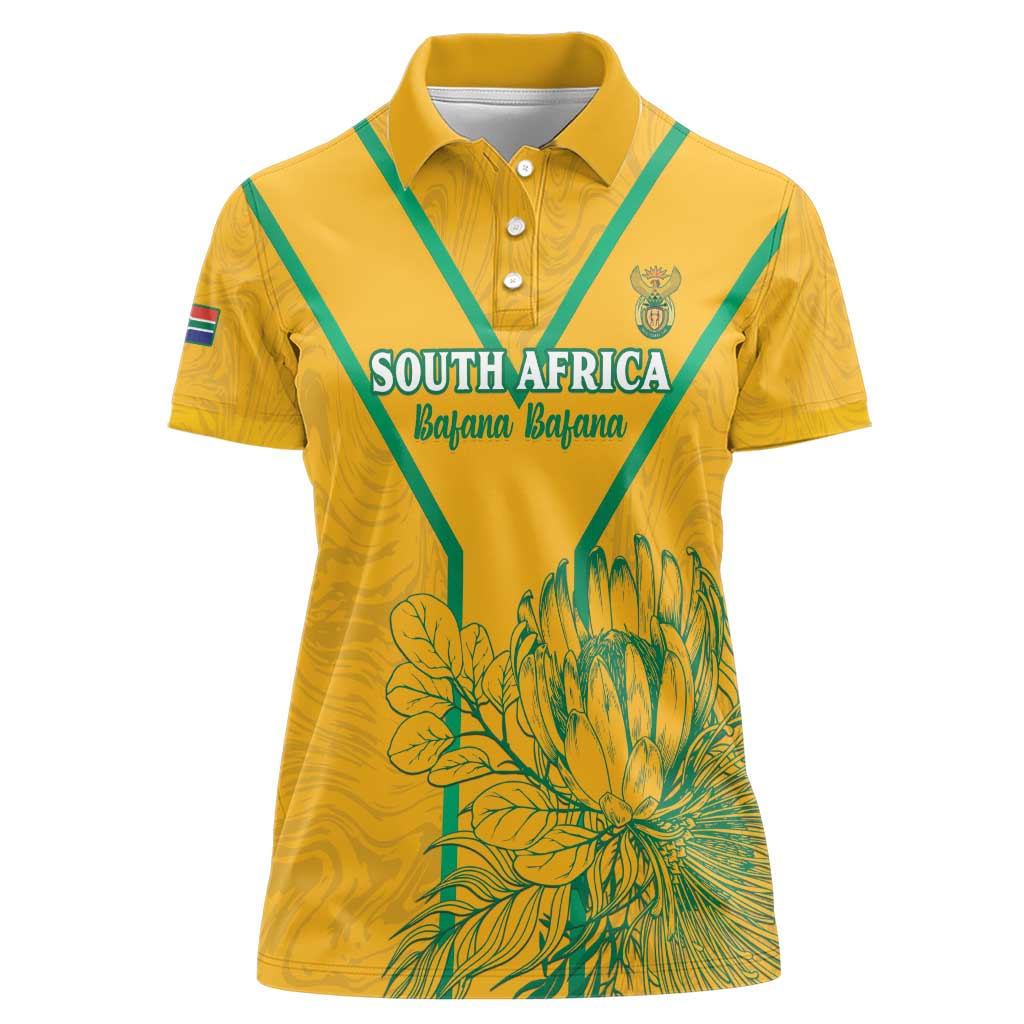 Custom South Africa Soccer Women Polo Shirt Go Bafana Bafana