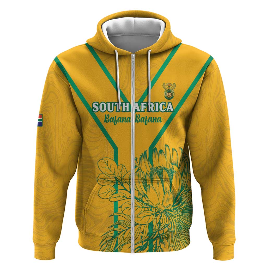 Custom South Africa Soccer Zip Hoodie Go Bafana Bafana