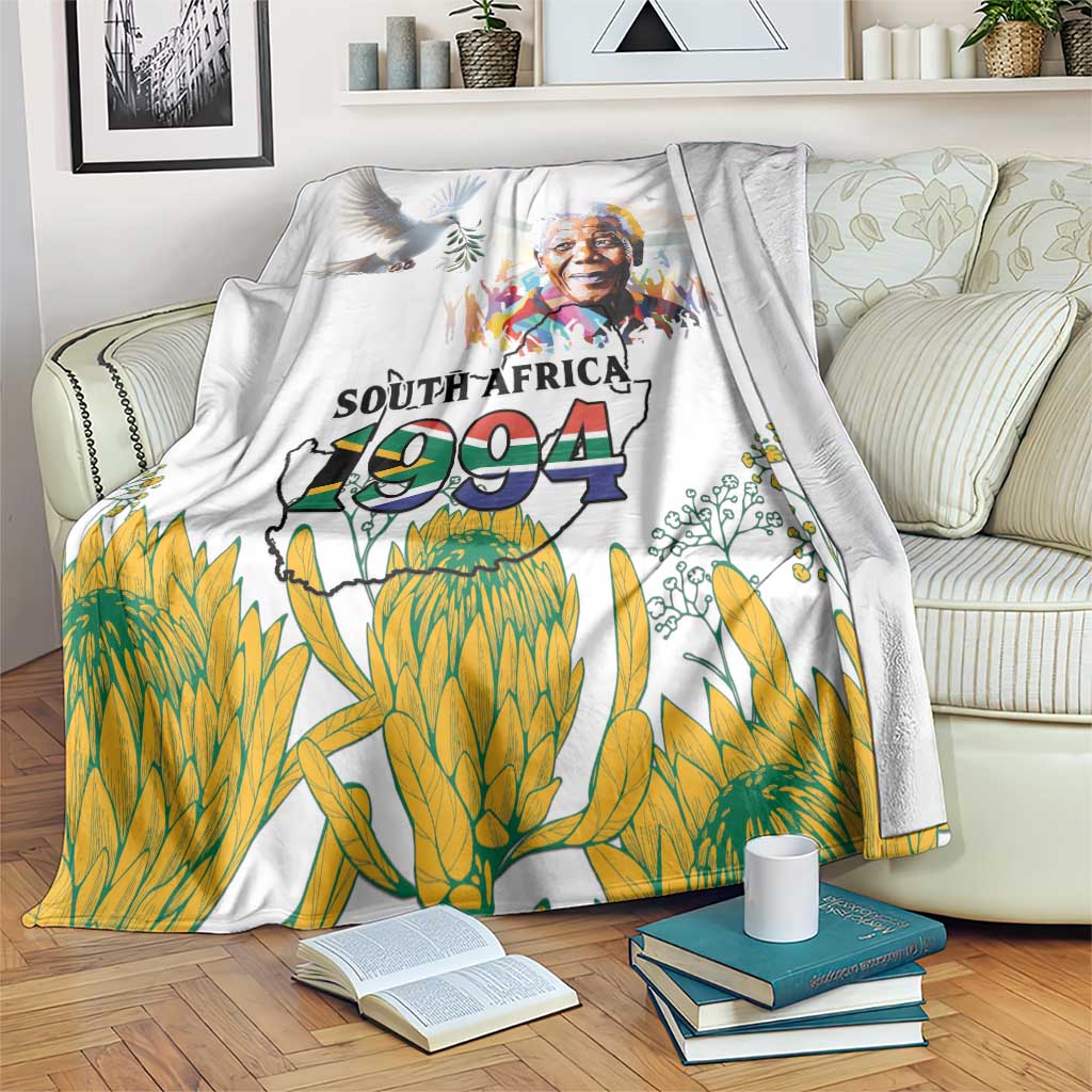 Happy South Africa Freedom Day Blanket Nelson Mandela With Protea