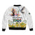 Happy South Africa Freedom Day Sleeve Zip Bomber Jacket Nelson Mandela With Protea