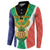 Personalised South Africa Button Sweatshirt Coat Of Arms Flag Style