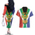 Personalised South Africa Couples Matching Off The Shoulder Long Sleeve Dress and Hawaiian Shirt Coat Of Arms Flag Style