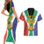 Personalised South Africa Couples Matching Short Sleeve Bodycon Dress and Hawaiian Shirt Coat Of Arms Flag Style