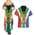 Personalised South Africa Couples Matching Summer Maxi Dress and Hawaiian Shirt Coat Of Arms Flag Style