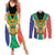 Personalised South Africa Couples Matching Summer Maxi Dress and Long Sleeve Button Shirt Coat Of Arms Flag Style