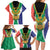 Personalised South Africa Family Matching Long Sleeve Bodycon Dress and Hawaiian Shirt Coat Of Arms Flag Style