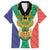 Personalised South Africa Family Matching Long Sleeve Bodycon Dress and Hawaiian Shirt Coat Of Arms Flag Style