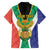 Personalised South Africa Family Matching Long Sleeve Bodycon Dress and Hawaiian Shirt Coat Of Arms Flag Style