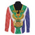 Personalised South Africa Family Matching Long Sleeve Bodycon Dress and Hawaiian Shirt Coat Of Arms Flag Style