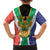 Personalised South Africa Family Matching Off The Shoulder Long Sleeve Dress and Hawaiian Shirt Coat Of Arms Flag Style