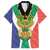 Personalised South Africa Family Matching Off The Shoulder Long Sleeve Dress and Hawaiian Shirt Coat Of Arms Flag Style