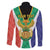 Personalised South Africa Family Matching Off The Shoulder Long Sleeve Dress and Hawaiian Shirt Coat Of Arms Flag Style