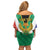 Personalised South Africa Family Matching Off Shoulder Short Dress and Hawaiian Shirt Coat Of Arms Flag Style