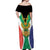 Personalised South Africa Off Shoulder Maxi Dress Coat Of Arms Flag Style