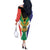 Personalised South Africa Off The Shoulder Long Sleeve Dress Coat Of Arms Flag Style