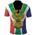 Personalised South Africa Polo Shirt Coat Of Arms Flag Style