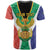 Personalised South Africa T Shirt Coat Of Arms Flag Style