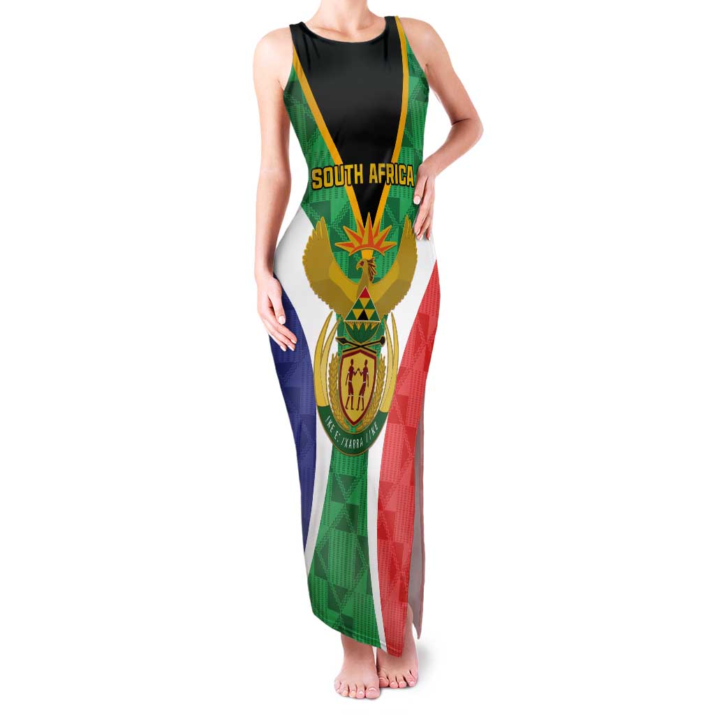 Personalised South Africa Tank Maxi Dress Coat Of Arms Flag Style