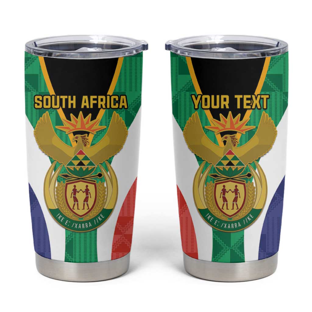 Personalised South Africa Tumbler Cup Coat Of Arms Flag Style