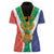 Personalised South Africa Women Polo Shirt Coat Of Arms Flag Style