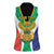 Personalised South Africa Women Sleeveless Polo Shirt Coat Of Arms Flag Style