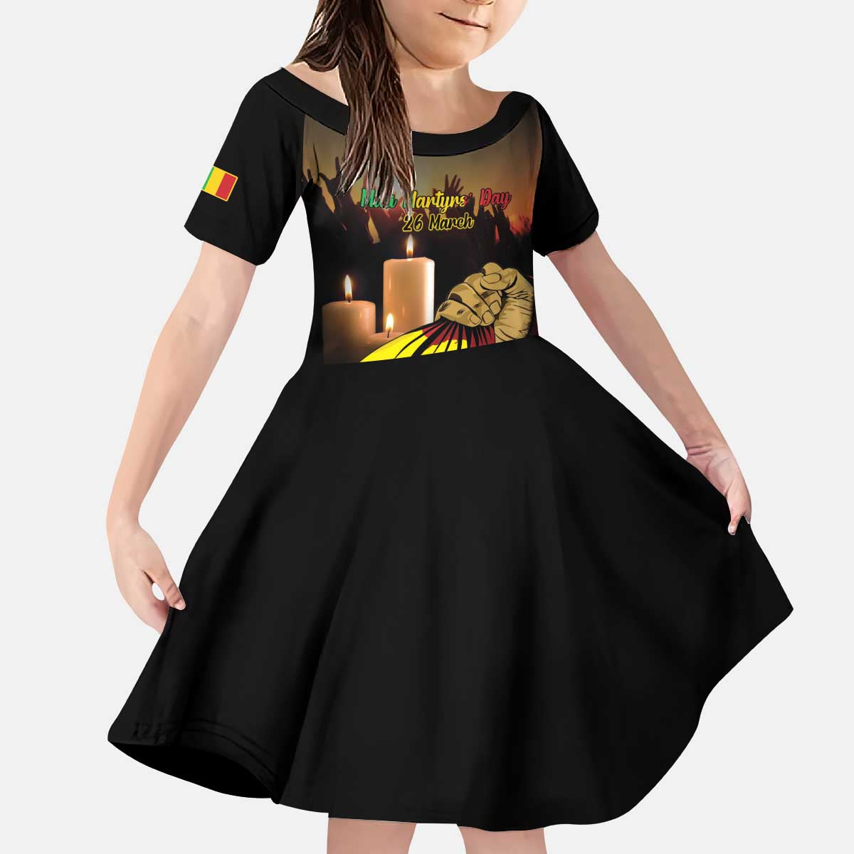 Personalised Mali Martyrs Day Kid Short Sleeve Dress 26 March